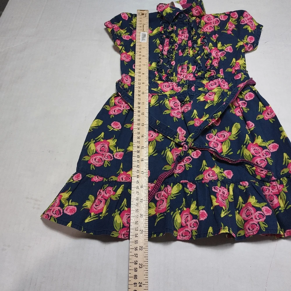 Cherokee Pink and Blue Floral Ruffle Dress Size XS - Picture 11 of 11
